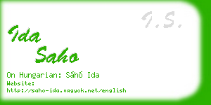 ida saho business card