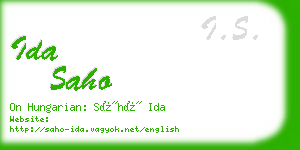 ida saho business card